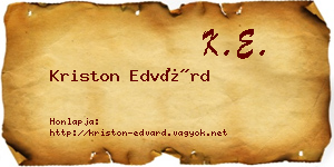 Kriston Edvárd névjegykártya
